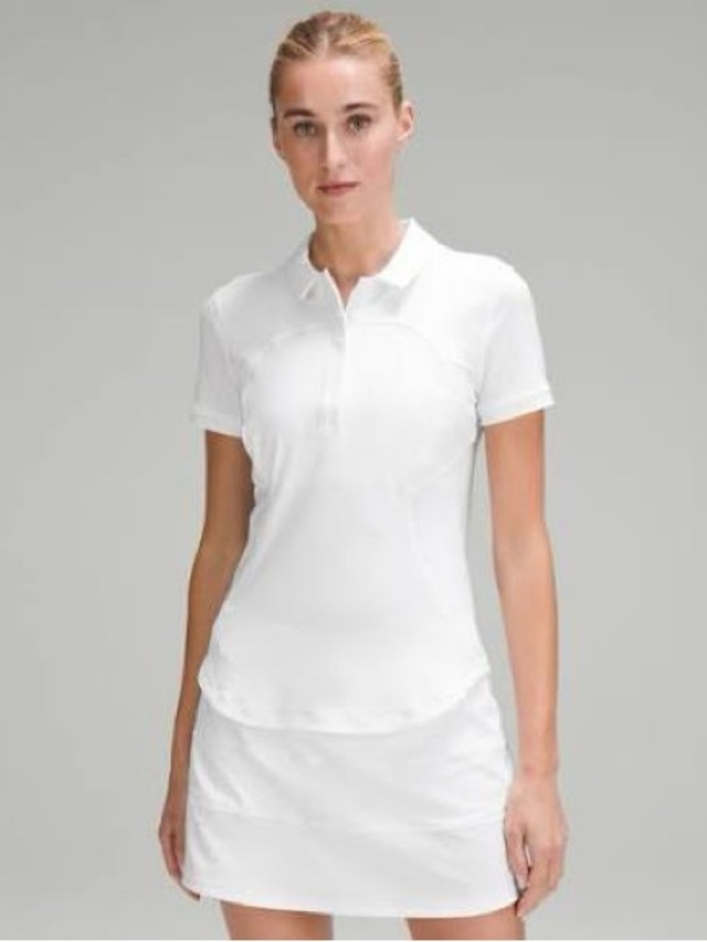 lululemon athletica White Short-Sleeve Polo Top